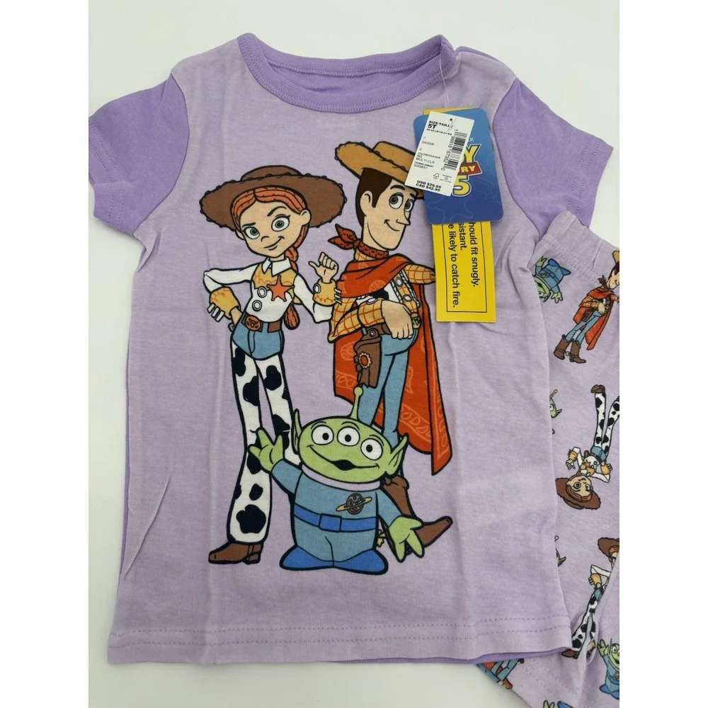 Disney Toy Story Pajama Set Size 5T Purple NWT Woody Jessie & Alien